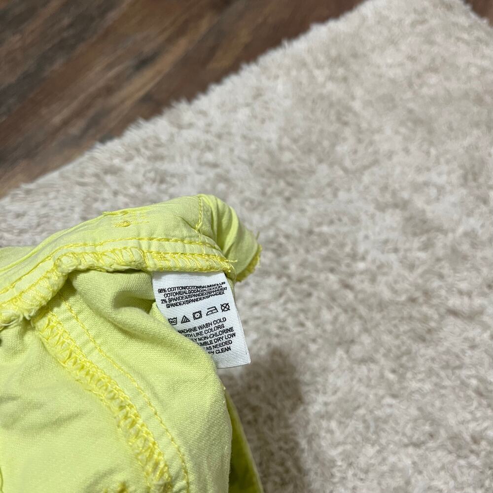 Free People Size 27 Neon Yellow Corduroy Low-Rise Skinny Jeans - Picture 6 of 6